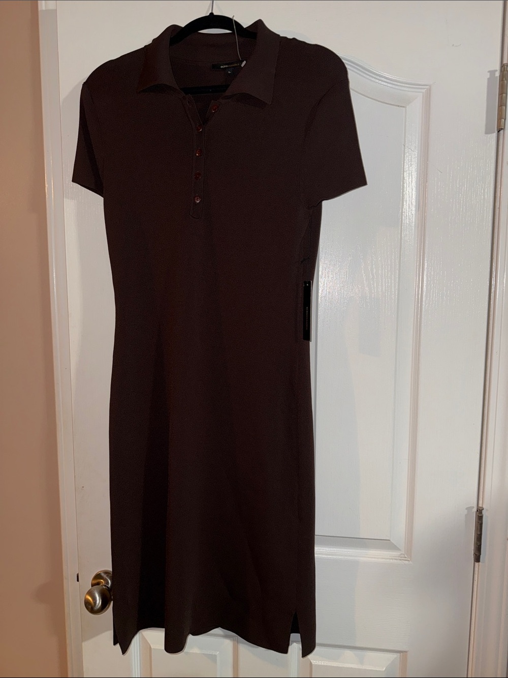 BCBGMaxAzria Chocolate Brown Polo Midi Dress